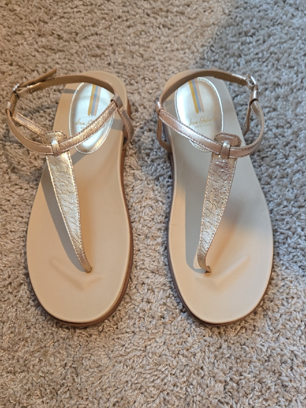 Sam Edelman Women's Naomi Sandals Metallic Gold Leaf Thong